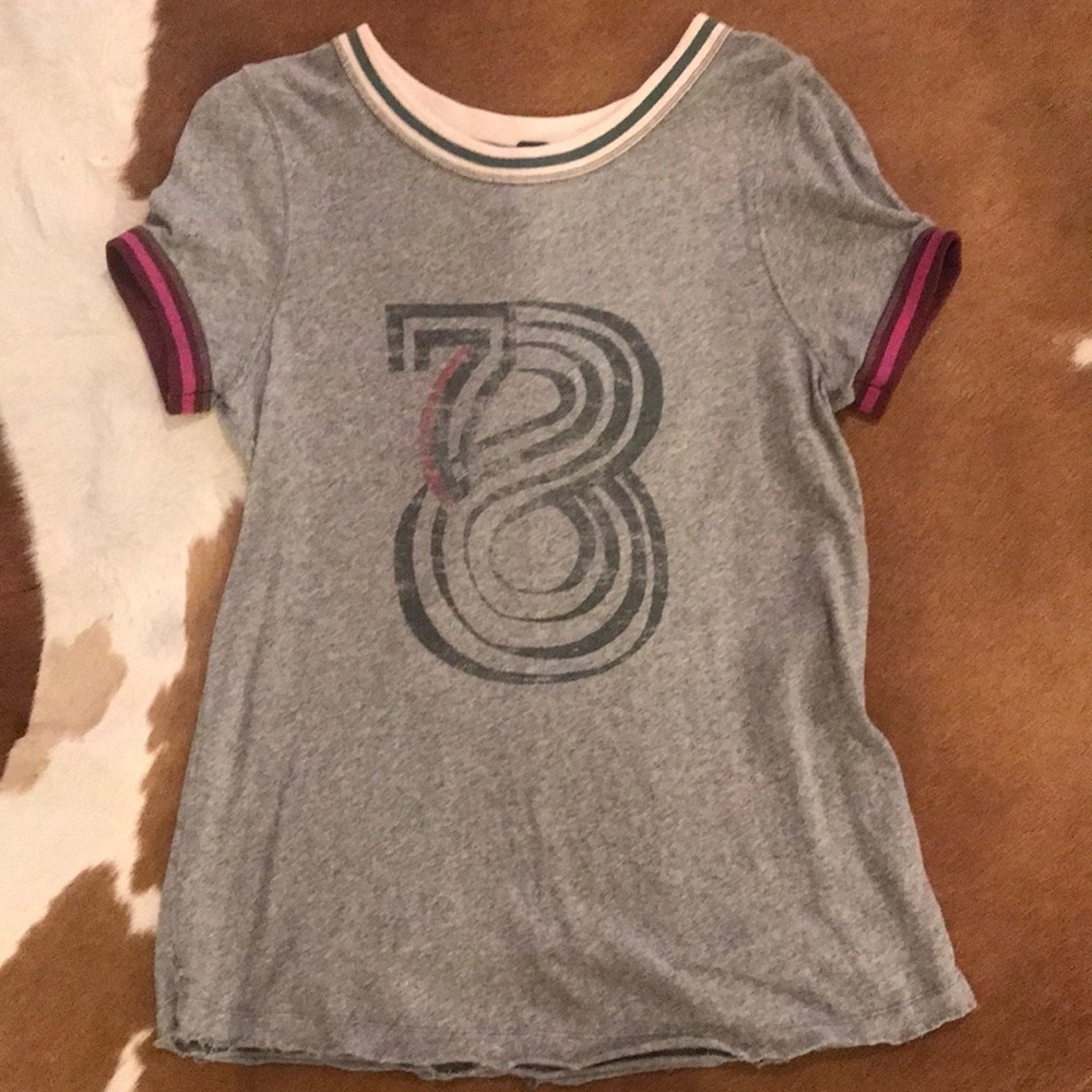 Free People striped collar tee